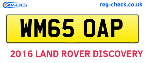 WM65OAP are the vehicle registration plates.