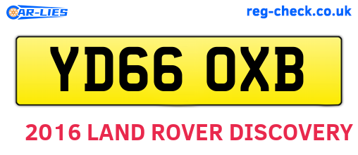 YD66OXB are the vehicle registration plates.