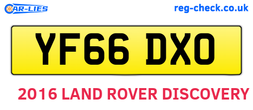 YF66DXO are the vehicle registration plates.