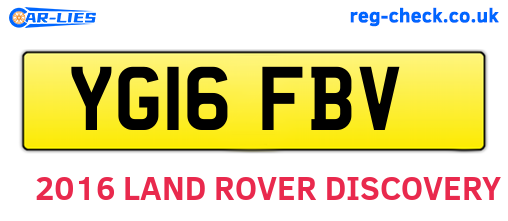 YG16FBV are the vehicle registration plates.