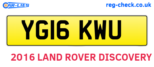 YG16KWU are the vehicle registration plates.
