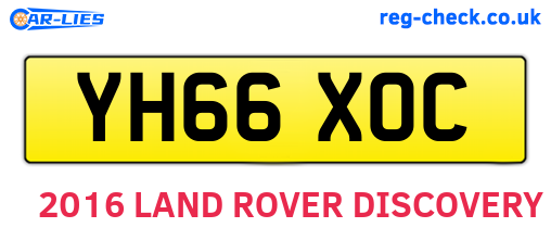 YH66XOC are the vehicle registration plates.