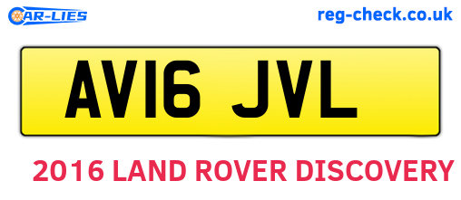 AV16JVL are the vehicle registration plates.