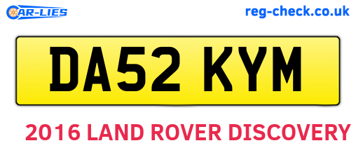 DA52KYM are the vehicle registration plates.