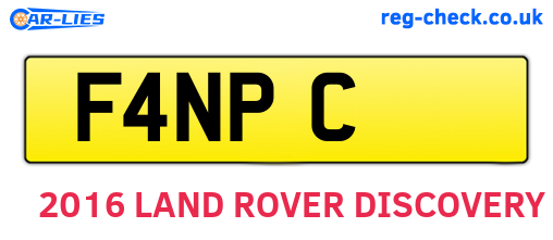 F4NPC are the vehicle registration plates.