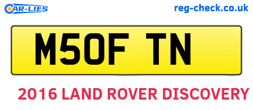 M50FTN are the vehicle registration plates.