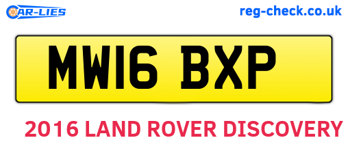 MW16BXP are the vehicle registration plates.