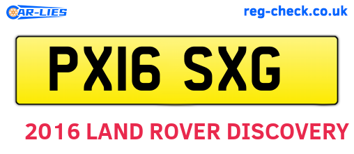 PX16SXG are the vehicle registration plates.