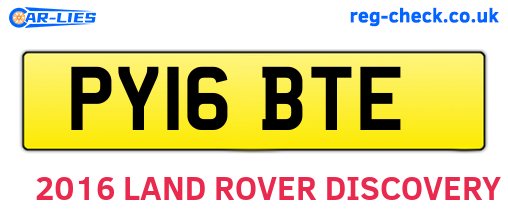 PY16BTE are the vehicle registration plates.