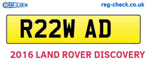 R22WAD are the vehicle registration plates.