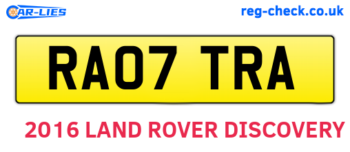 RA07TRA are the vehicle registration plates.