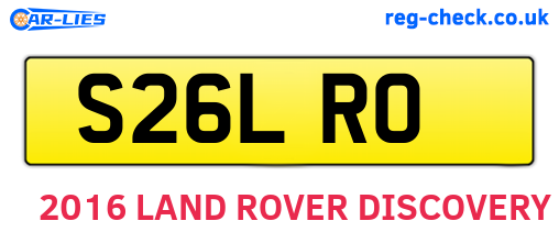S26LRO are the vehicle registration plates.