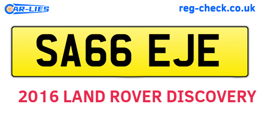 SA66EJE are the vehicle registration plates.
