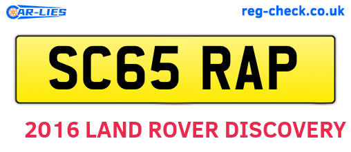 SC65RAP are the vehicle registration plates.