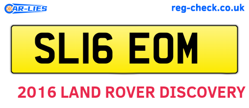 SL16EOM are the vehicle registration plates.