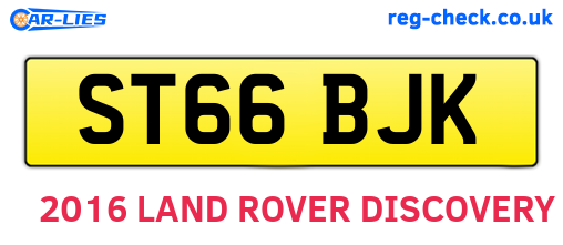 ST66BJK are the vehicle registration plates.