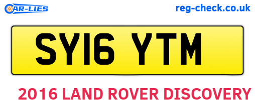 SY16YTM are the vehicle registration plates.