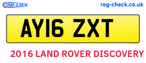 AY16ZXT are the vehicle registration plates.