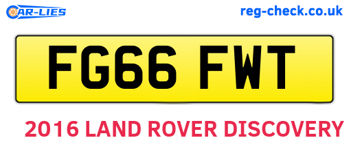 FG66FWT are the vehicle registration plates.