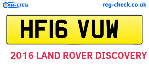 HF16VUW are the vehicle registration plates.