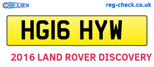 HG16HYW are the vehicle registration plates.
