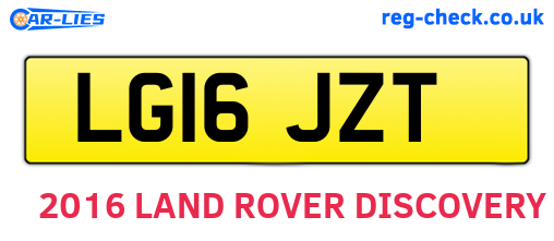 LG16JZT are the vehicle registration plates.