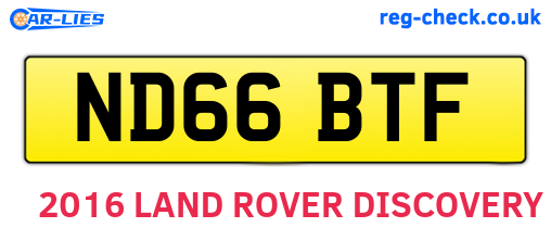 ND66BTF are the vehicle registration plates.