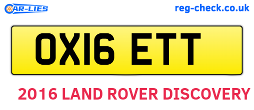 OX16ETT are the vehicle registration plates.