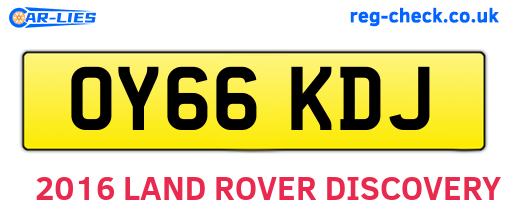 OY66KDJ are the vehicle registration plates.