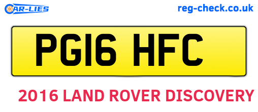 PG16HFC are the vehicle registration plates.