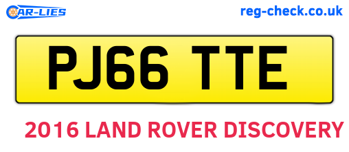 PJ66TTE are the vehicle registration plates.