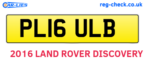 PL16ULB are the vehicle registration plates.