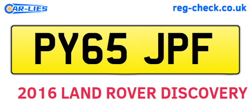 PY65JPF are the vehicle registration plates.