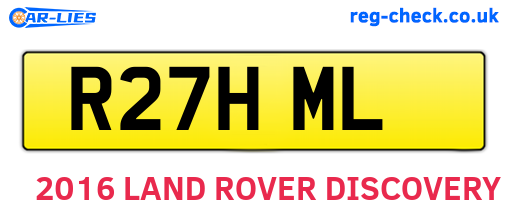 R27HML are the vehicle registration plates.