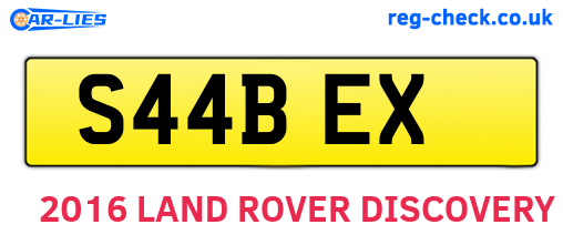 S44BEX are the vehicle registration plates.