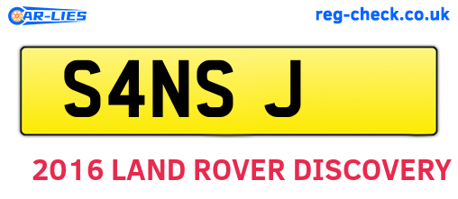 S4NSJ are the vehicle registration plates.