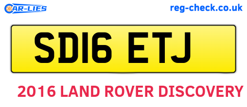 SD16ETJ are the vehicle registration plates.