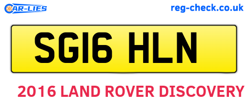 SG16HLN are the vehicle registration plates.