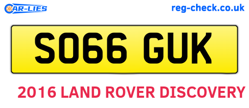 SO66GUK are the vehicle registration plates.