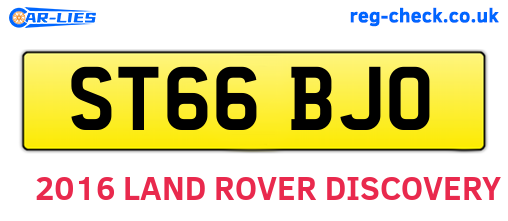 ST66BJO are the vehicle registration plates.