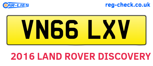 VN66LXV are the vehicle registration plates.