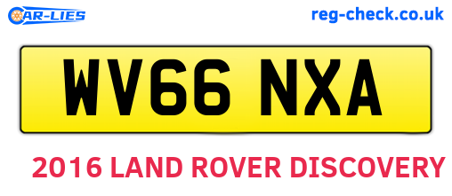 WV66NXA are the vehicle registration plates.