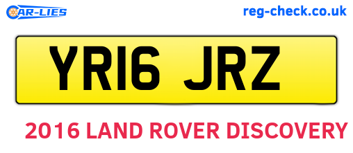 YR16JRZ are the vehicle registration plates.