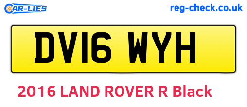 DV16WYH are the vehicle registration plates.