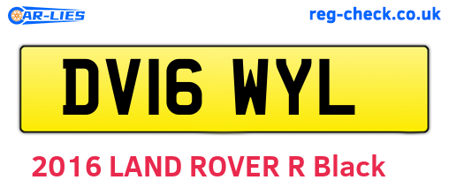 DV16WYL are the vehicle registration plates.