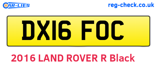 DX16FOC are the vehicle registration plates.