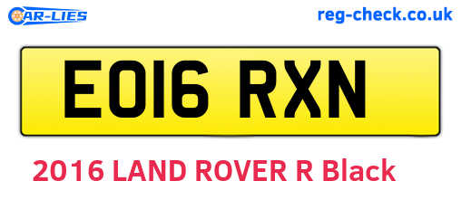 EO16RXN are the vehicle registration plates.