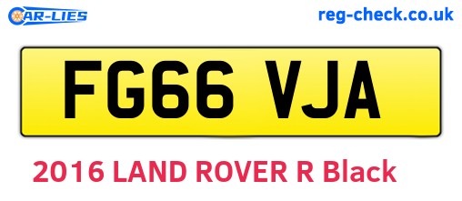 FG66VJA are the vehicle registration plates.