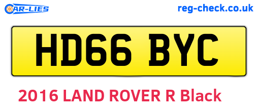 HD66BYC are the vehicle registration plates.