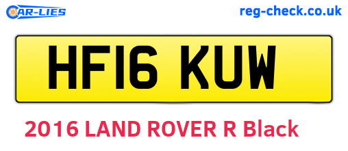 HF16KUW are the vehicle registration plates.